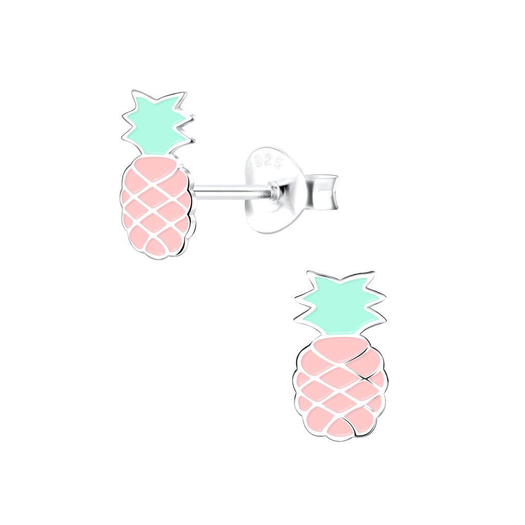 Puces d'oreilles ananas en argent
