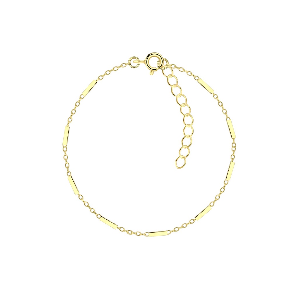 [10011973] Bracelet barre câble en argent 18 cm avec rallonge