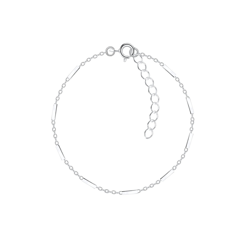 [10012109] Bracelet barre câble en argent 18 cm avec rallonge