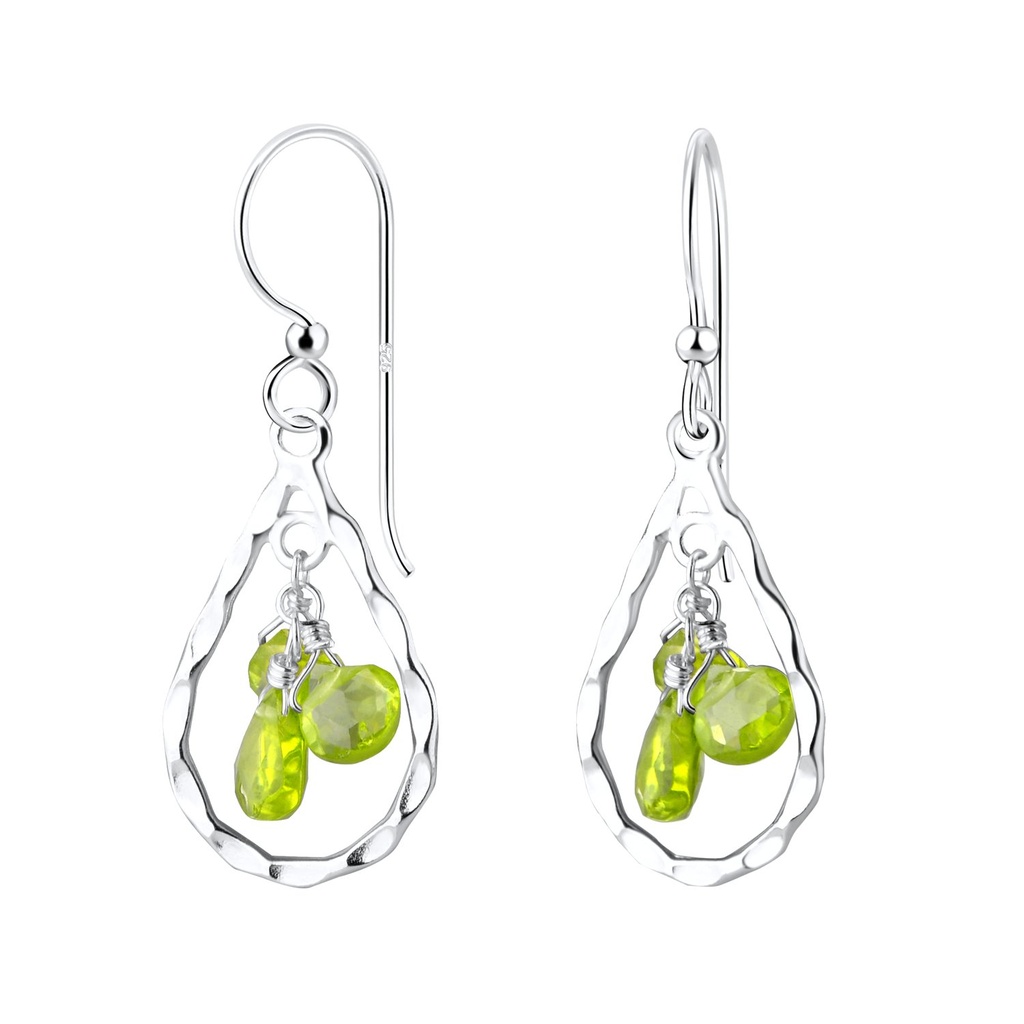 Boucles d'oreilles goutte en argent avec perle verre