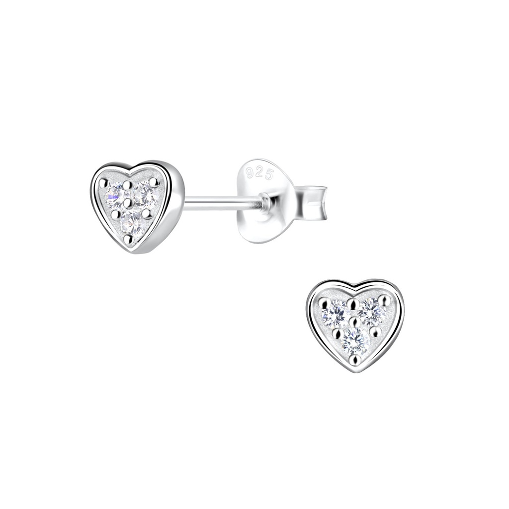 [10011656] Puces d'oreilles cœur en argent