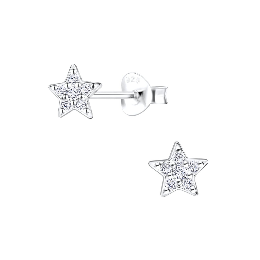 Puces d'oreilles étoile en argent