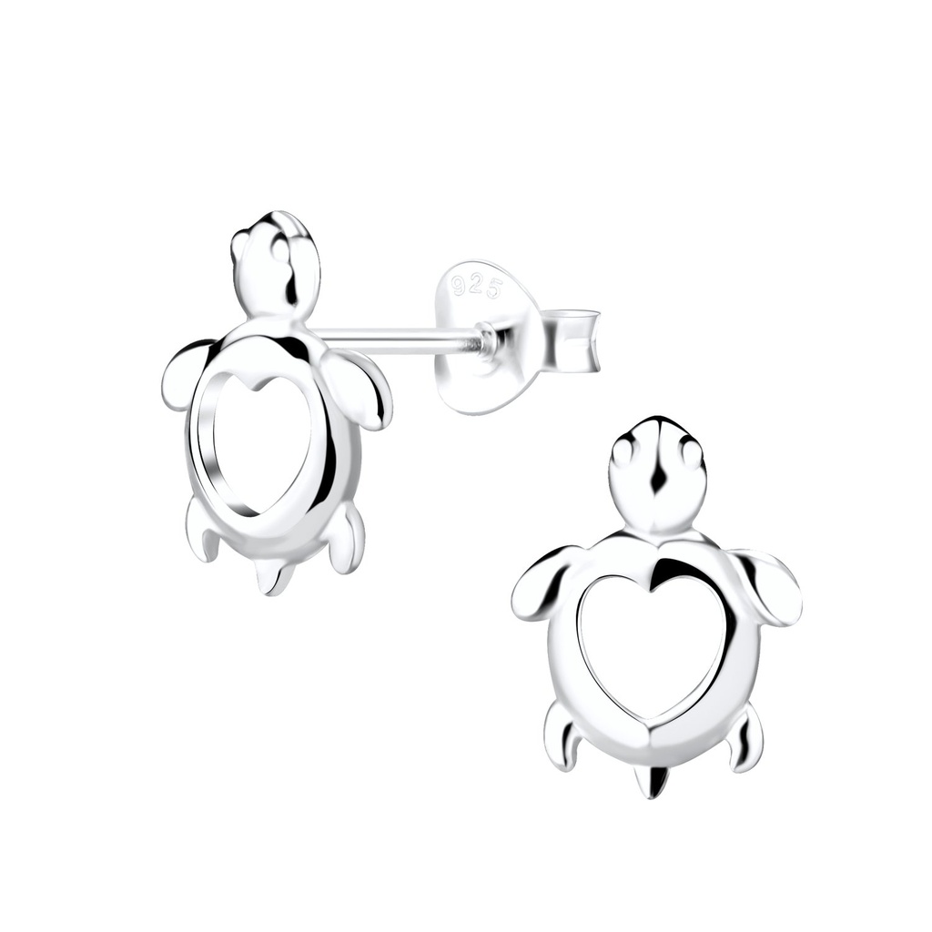 Puces d'oreilles tortue en argent