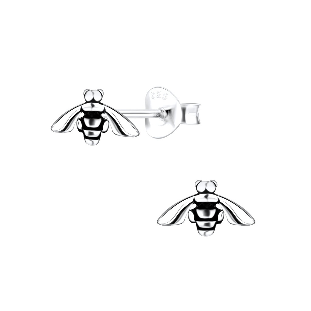 Puces d'oreilles abeille en argent