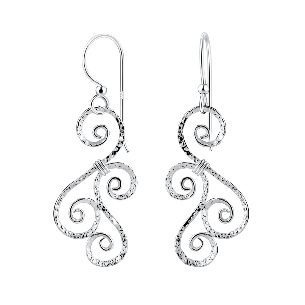 Silver Spiral Earrings