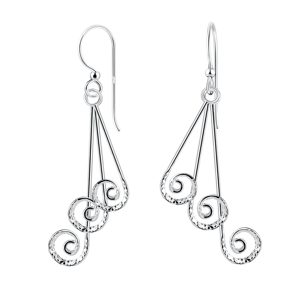 Silver Spiral Earrings