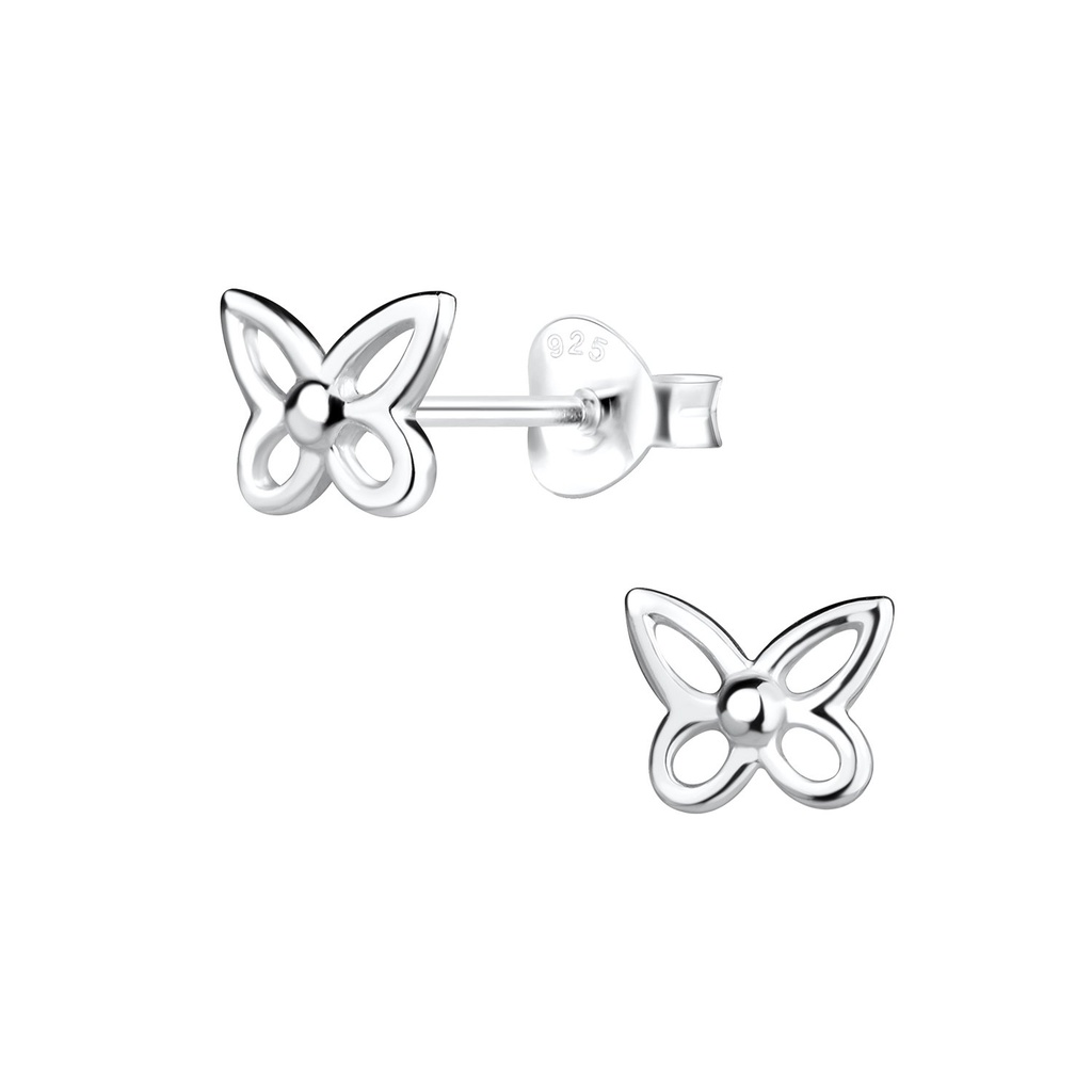 Silver Butterfly Stud Earrings