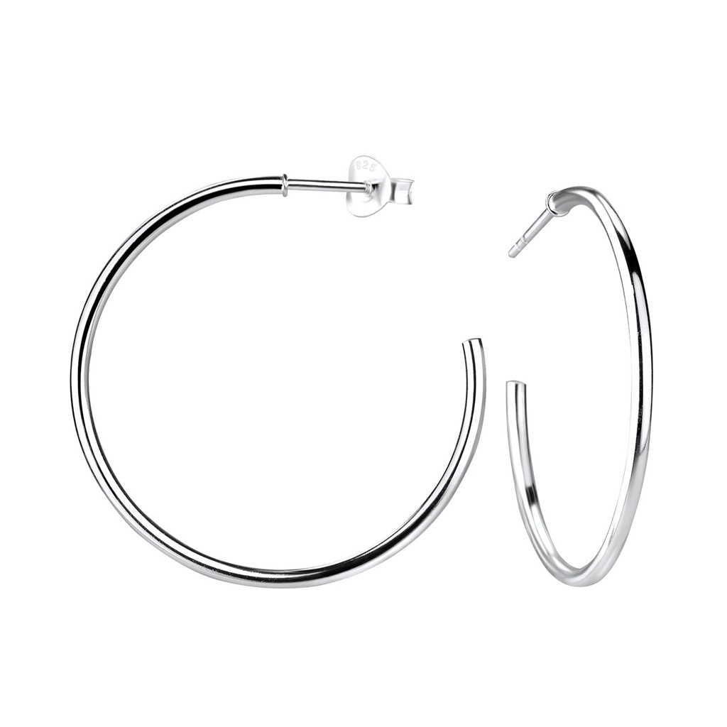 Puces d'oreilles demi-créole en argent
