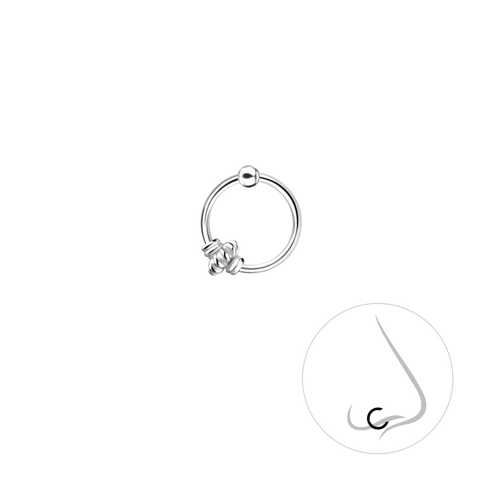 [10012079] Silver Bali Ball Closure Ring