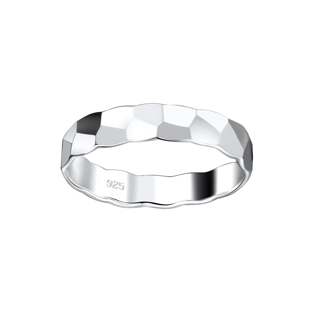 Bague jonc à motifs en argent