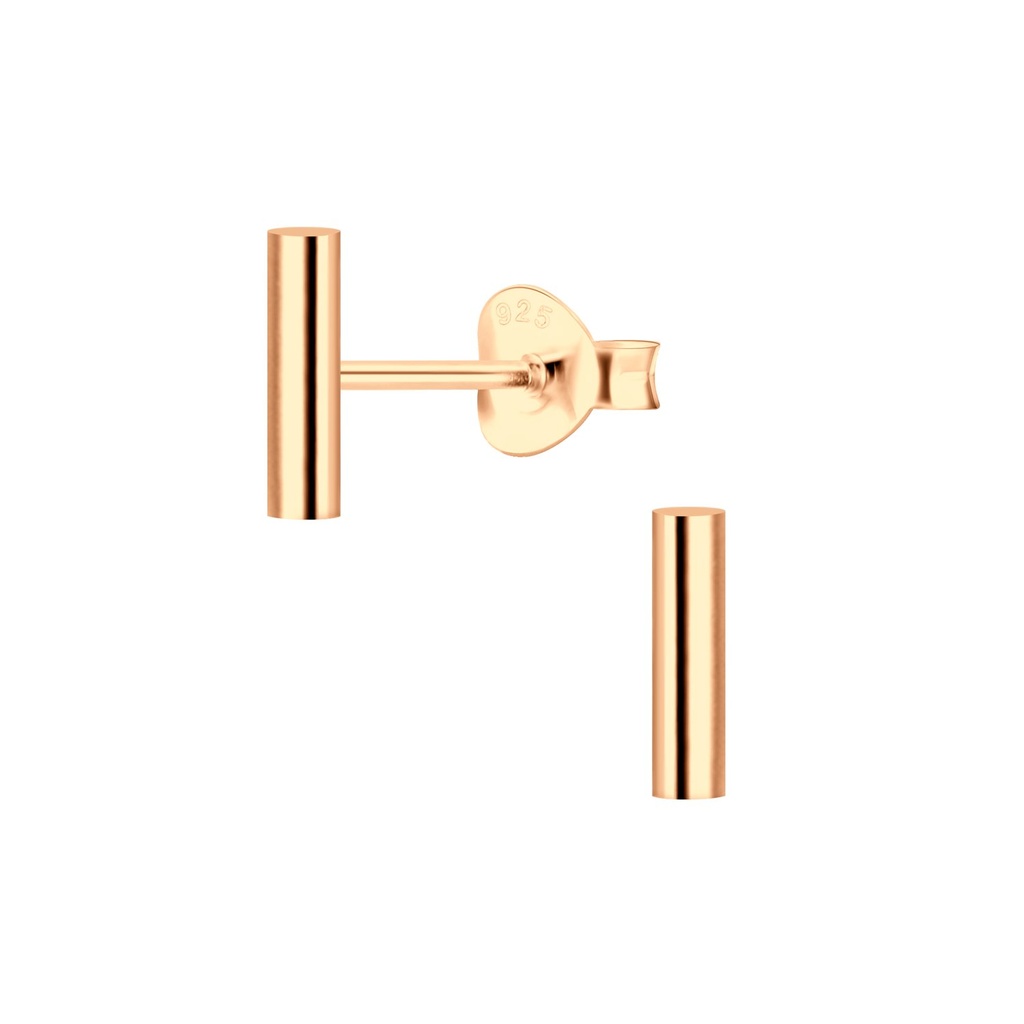 Puces d'oreilles barre ronde en argent