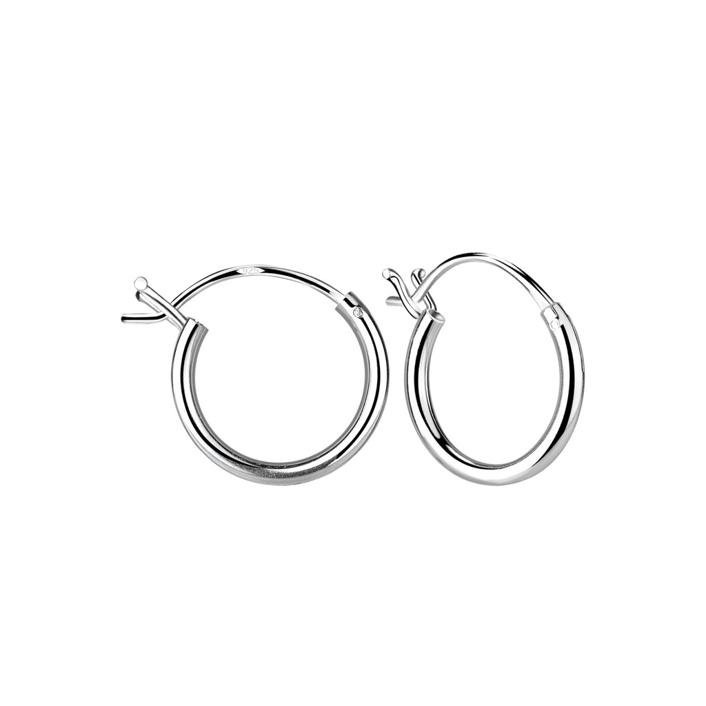 [10012588] Créoles fermoir français en argent 12 mm