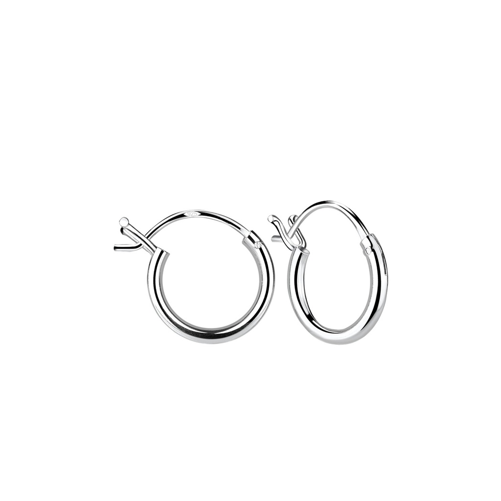 Créoles fermoir français en argent 10 mm