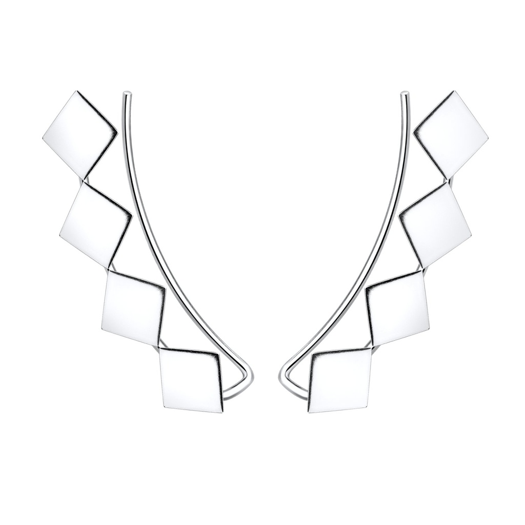 Grimpeurs d'oreille géométriques en argent