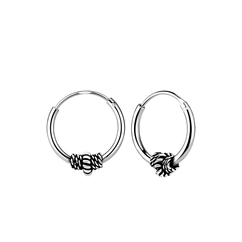 12mm Silver Bali Hoops