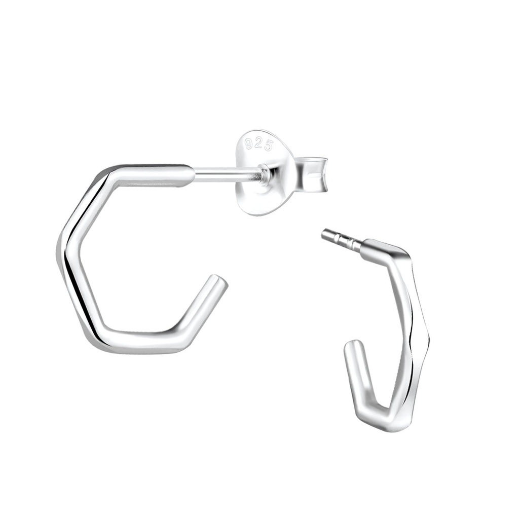 [10012374] Puces d'oreilles demi-créole en argent