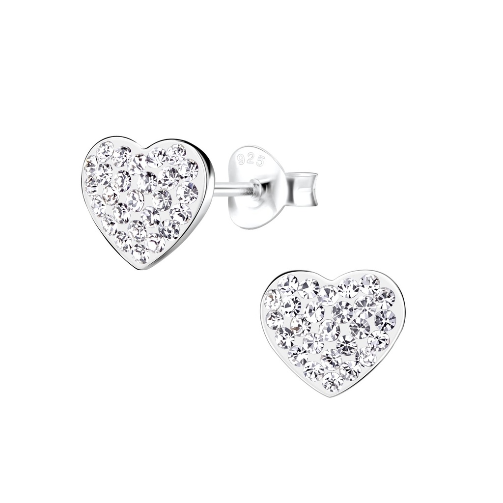 Puces d'oreilles cœur en argent