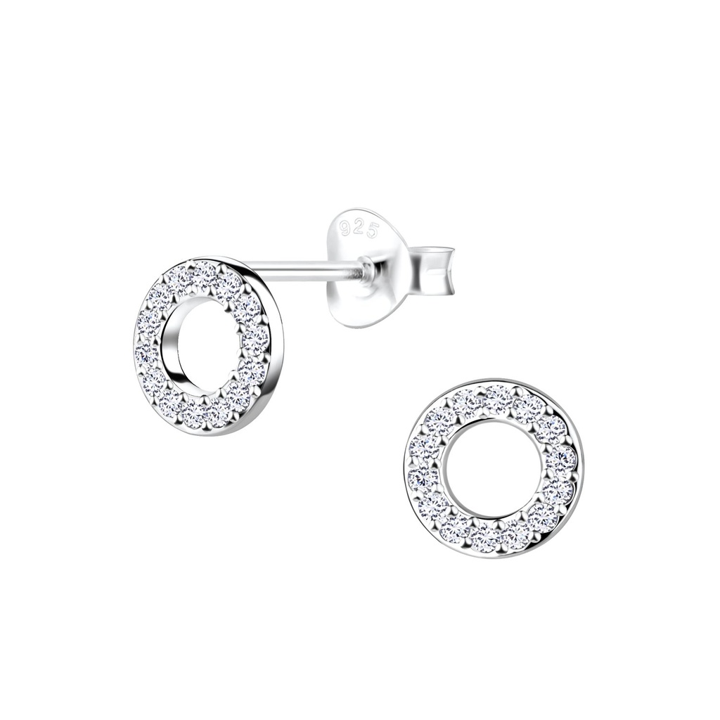 Puces d'oreilles rondes en argent