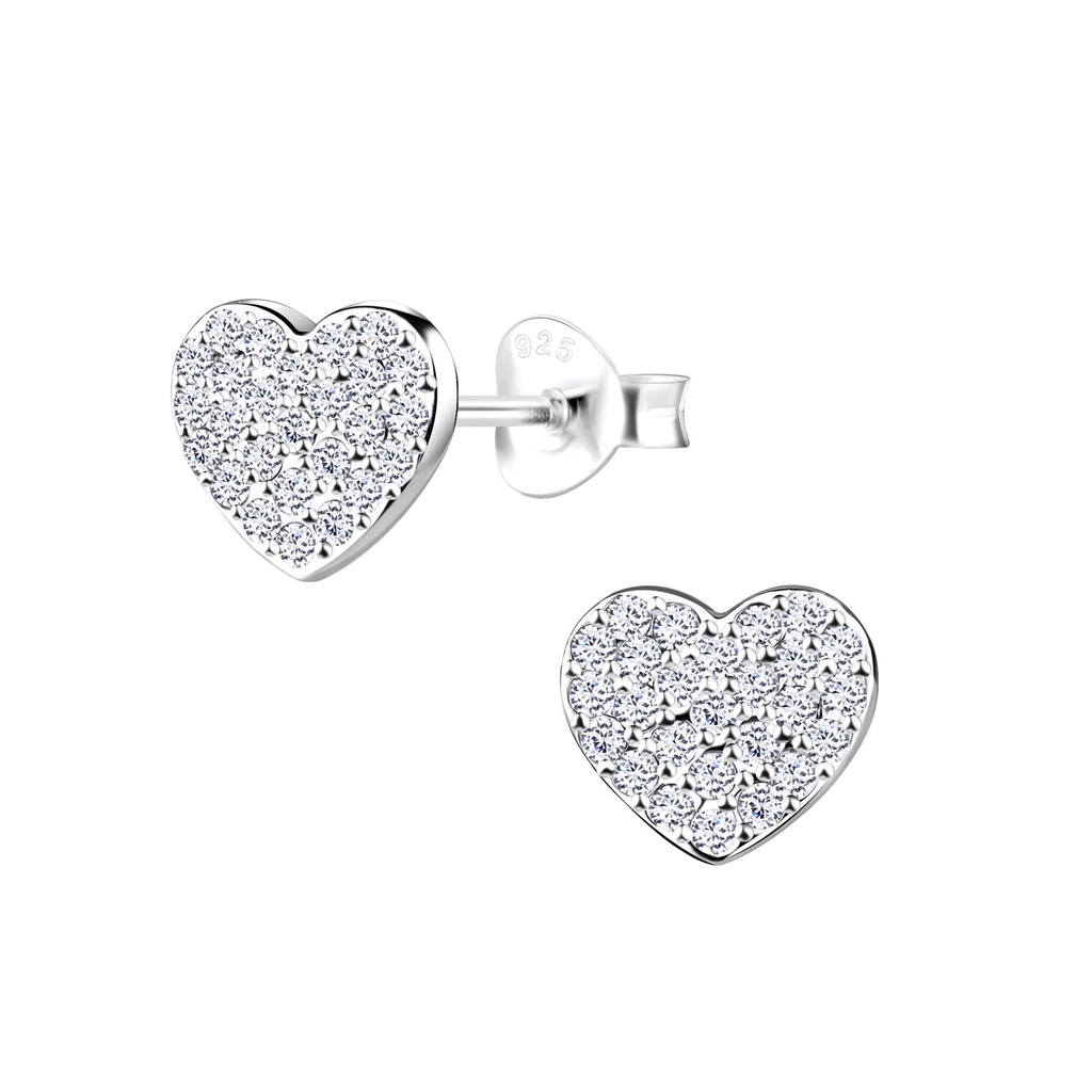 [10012379] Puces d'oreilles cœur en argent