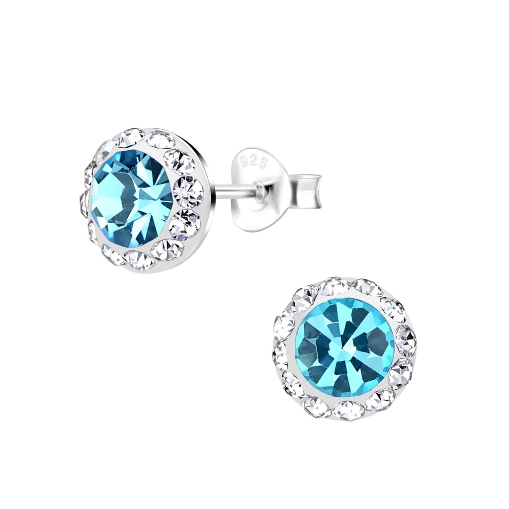 Silver Round Stud Earrings