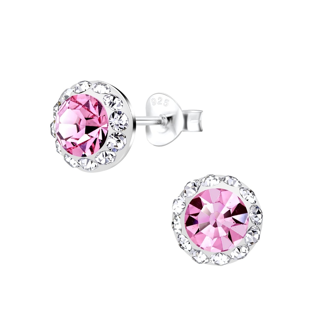 Puces d'oreilles rondes en argent