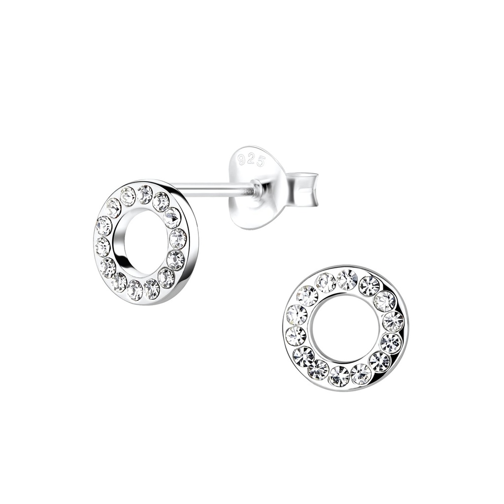 Silver Circle Stud Earrings