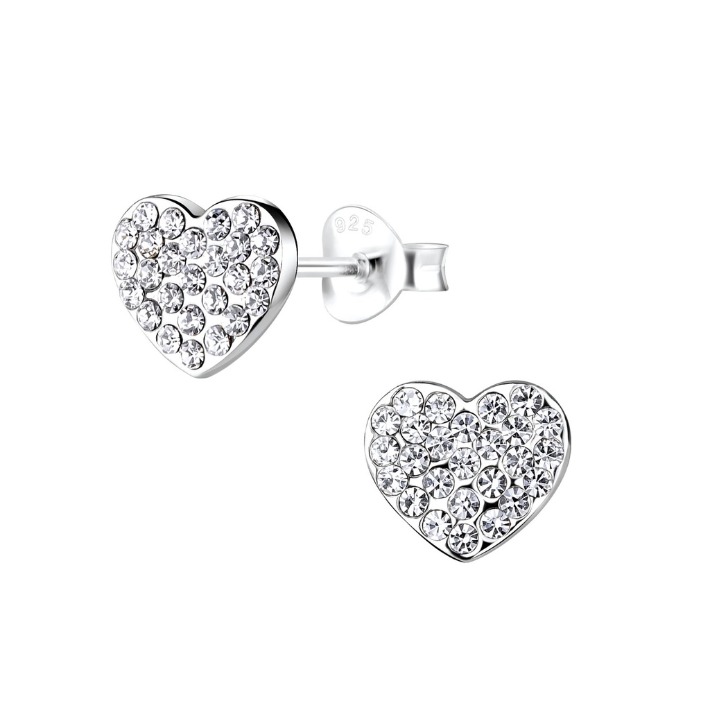 Puces d'oreilles cœur en argent
