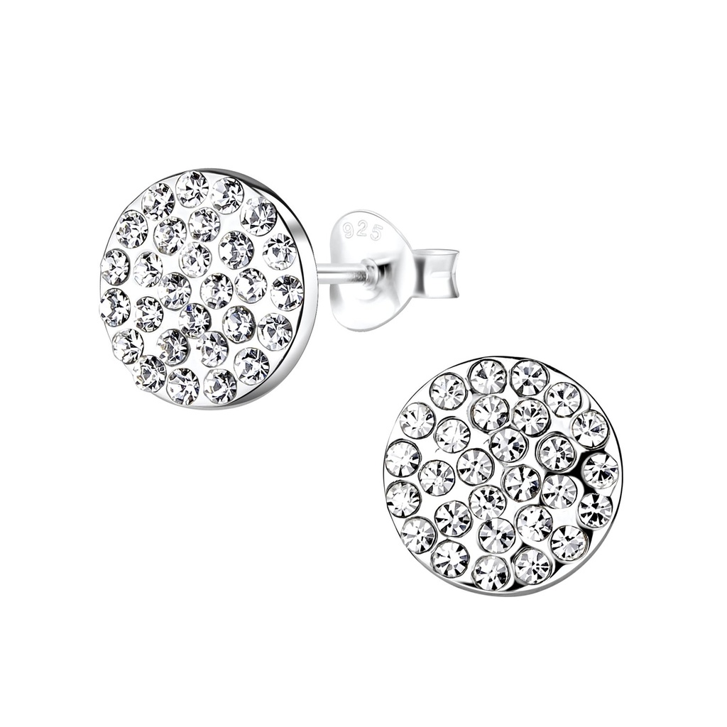 Silver Round Stud Earrings