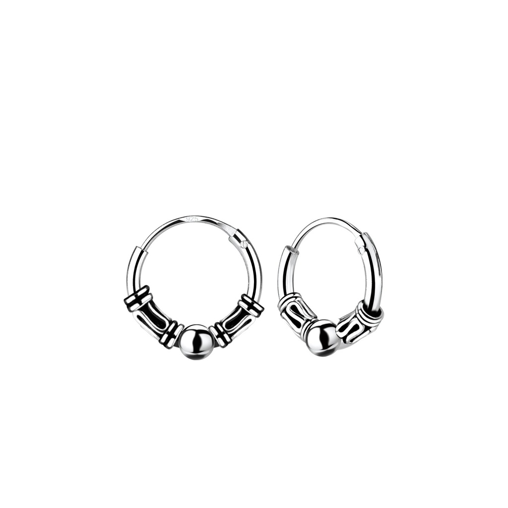 10mm Silver Bali Hoop Earrings