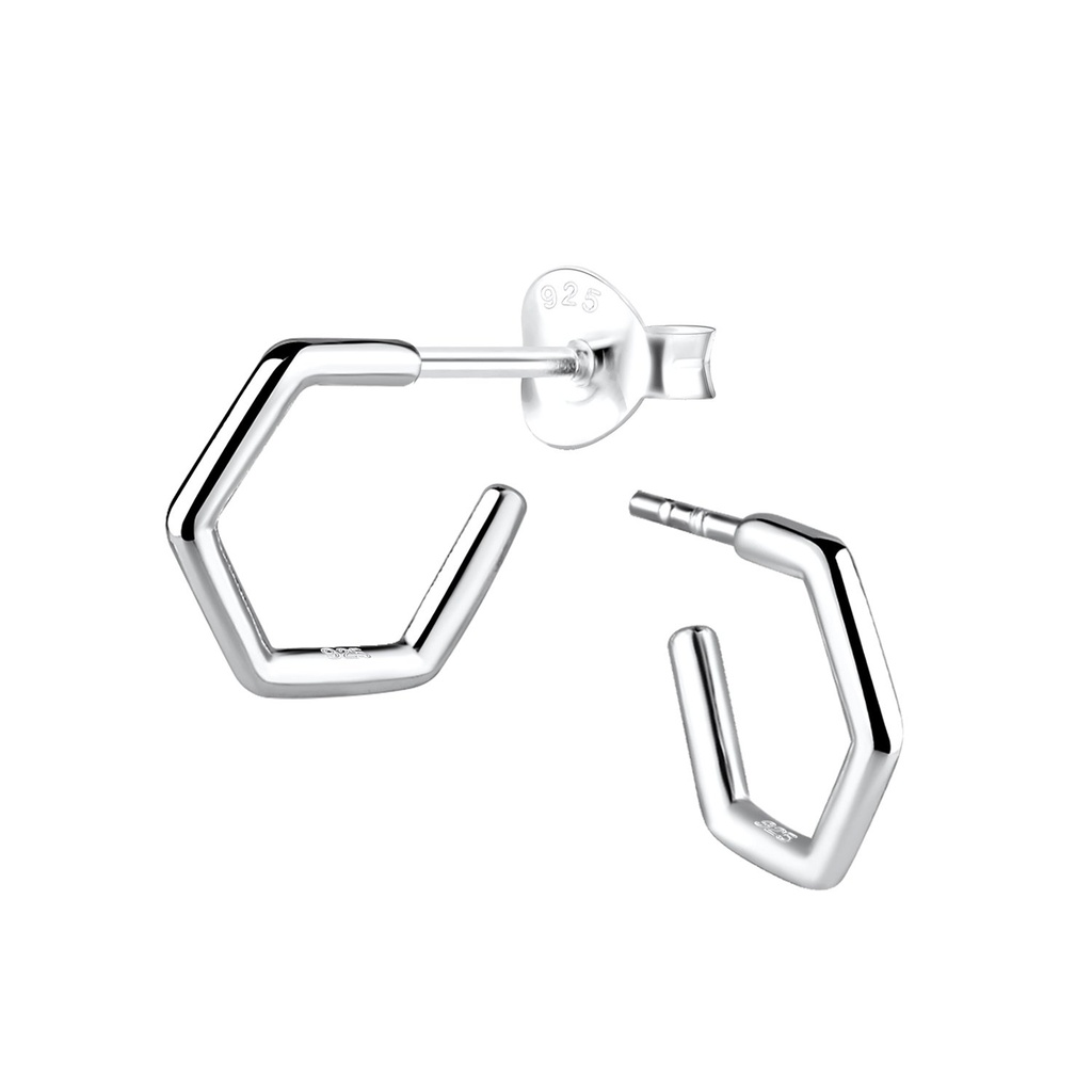 Puces d'oreilles demi-créole en argent