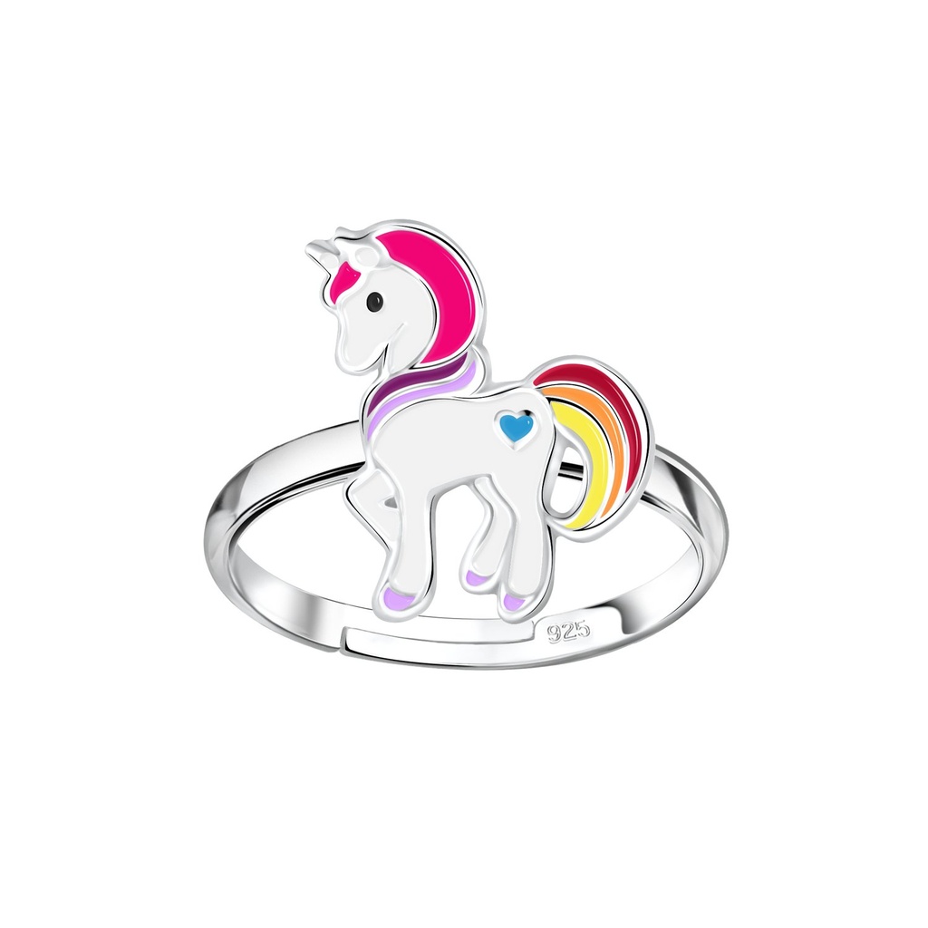 Bague réglable licorne en argent