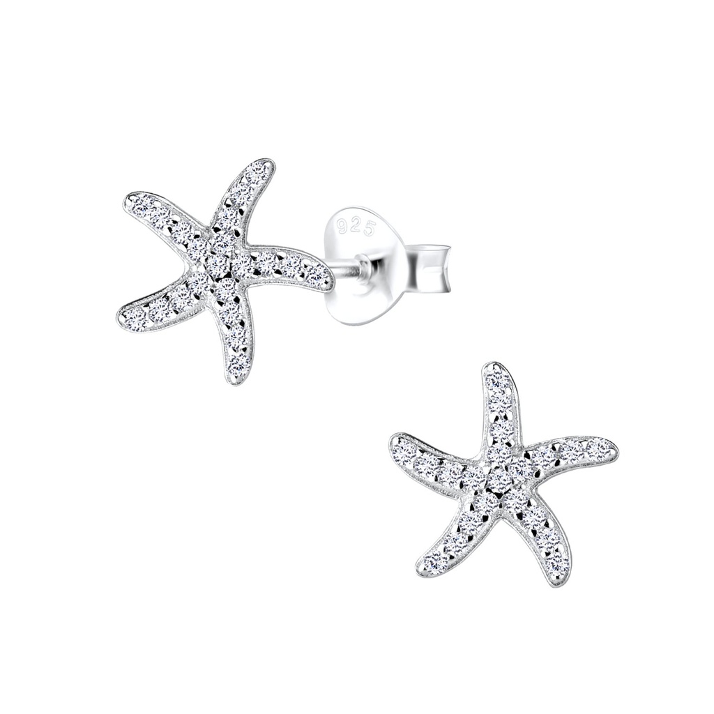 Silver Starfish Stud Earrings