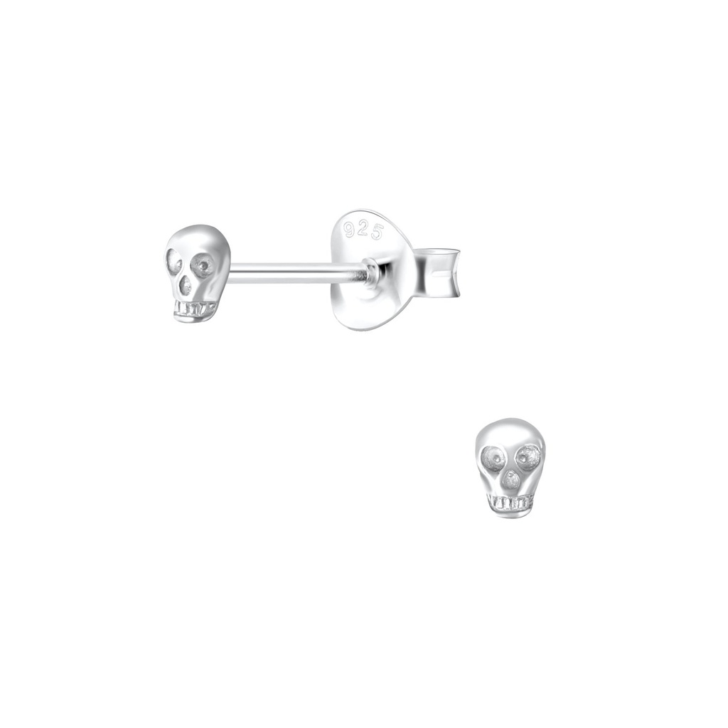 Silver Skull Stud Earings