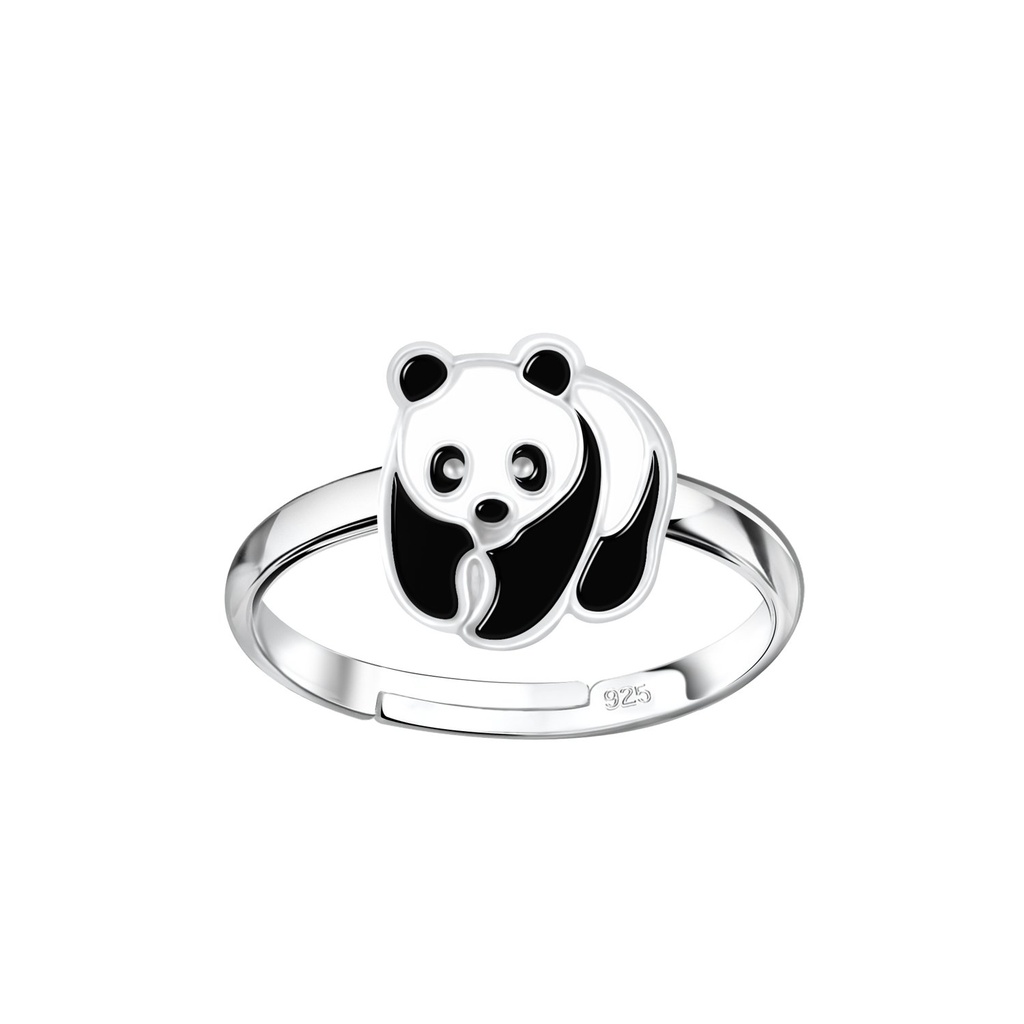 [10011516] Bague réglable panda en argent
