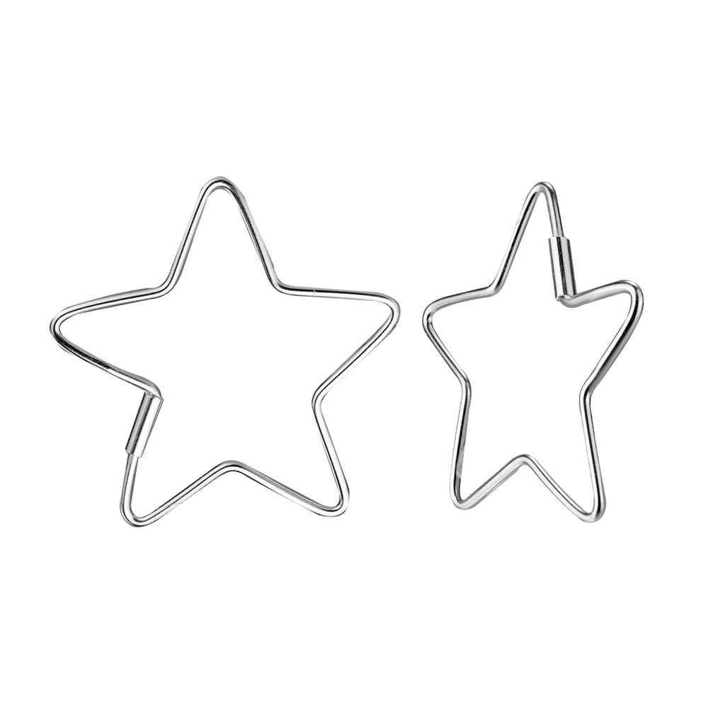 Créoles étoile en argent 28 mm