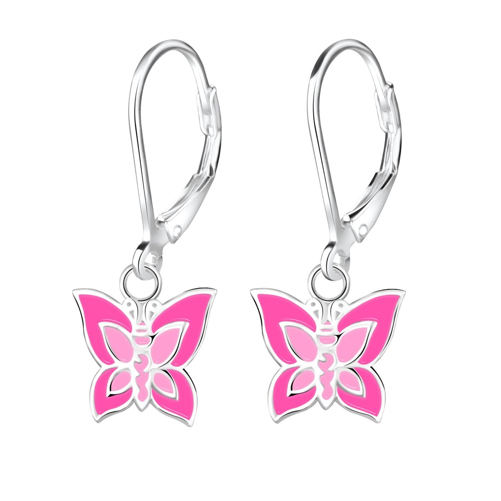 Dormeuses à levier papillon en argent