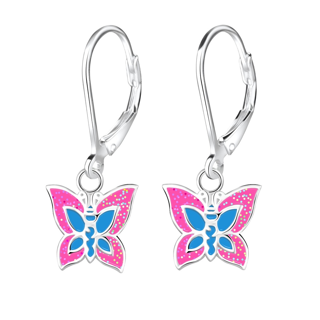 Dormeuses à levier papillon en argent