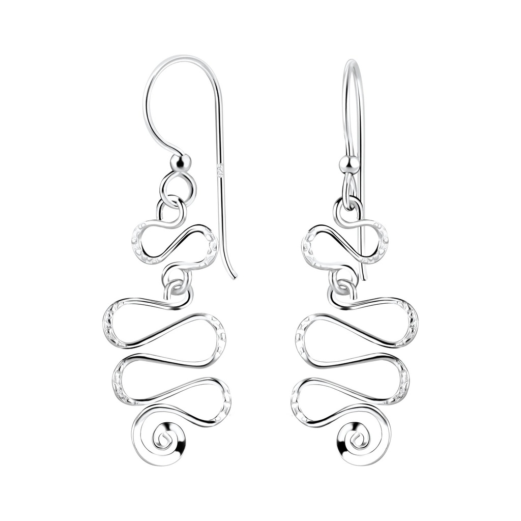 [10011055] Silver Spiral Earrings