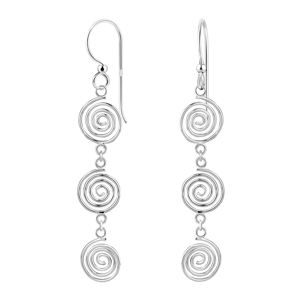 Silver Spiral Earrings