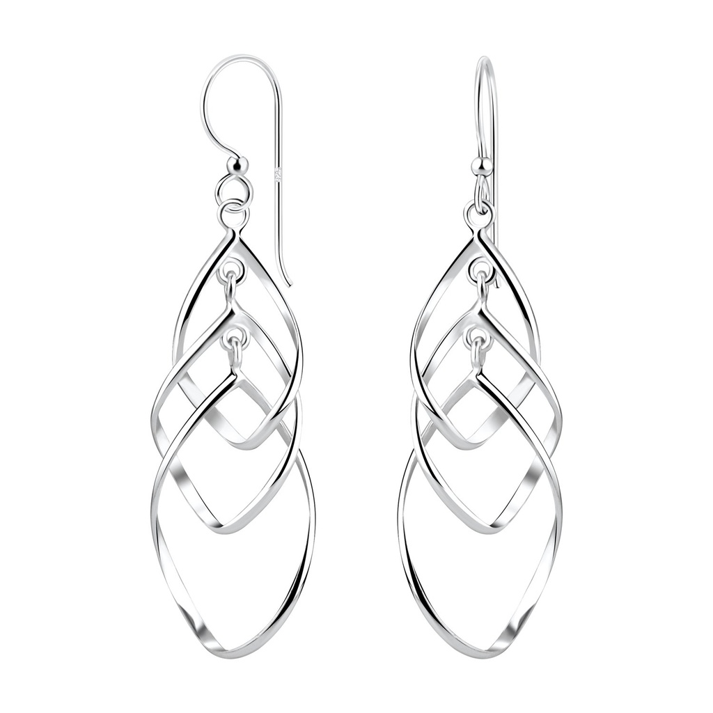 [10011488] Boucles d'oreilles torsadées en argent