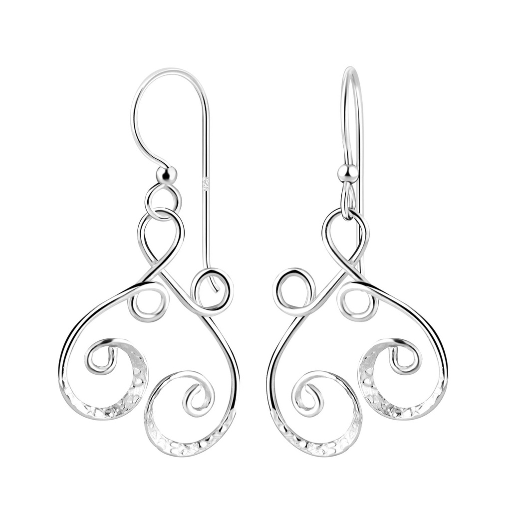 Boucles d'oreilles spirale en argent