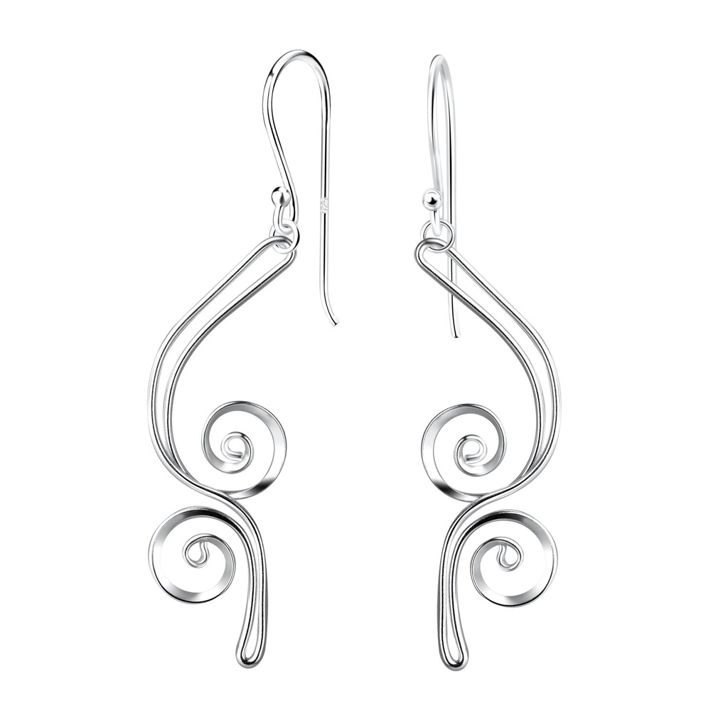Silver Spiral Earrings