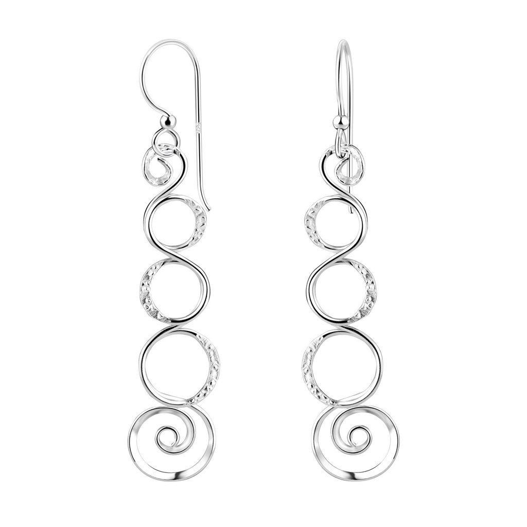 Silver Spiral Earrings