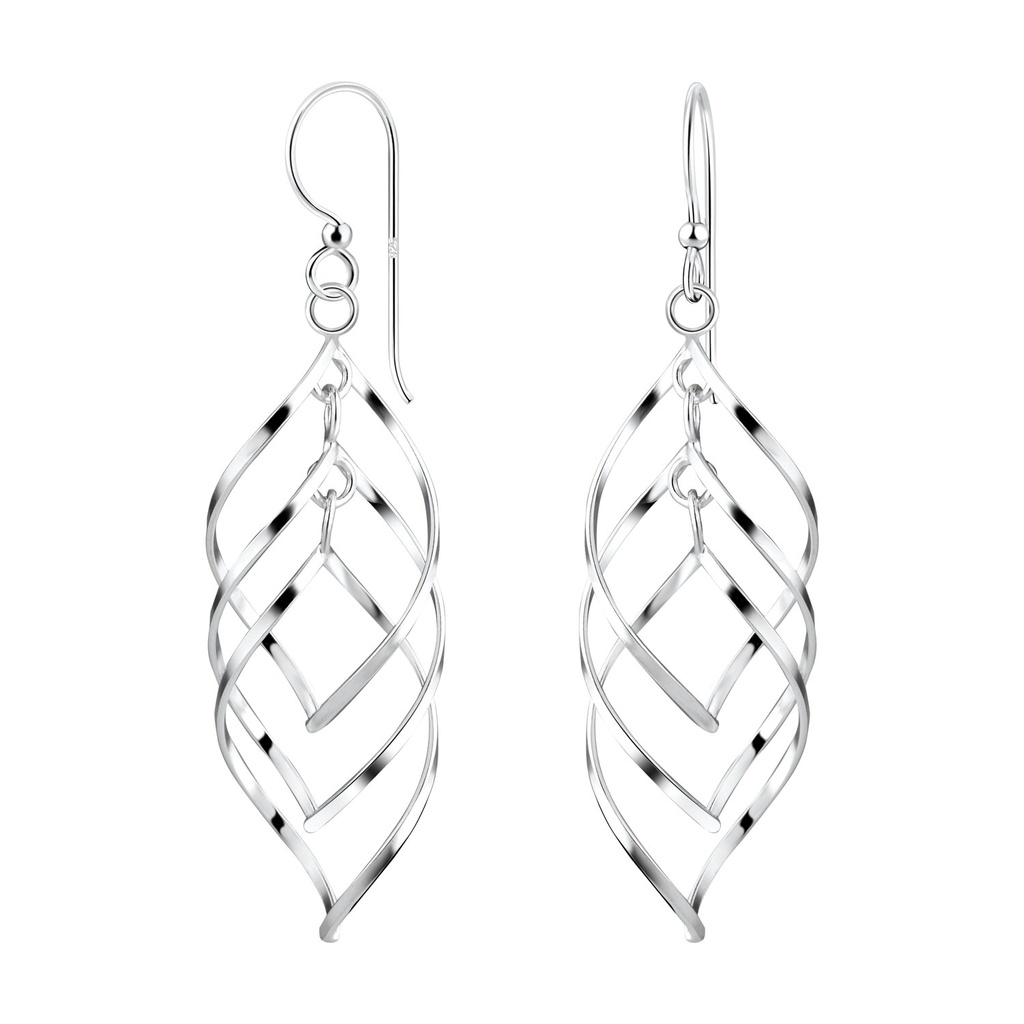 Silver Twisted Earrings