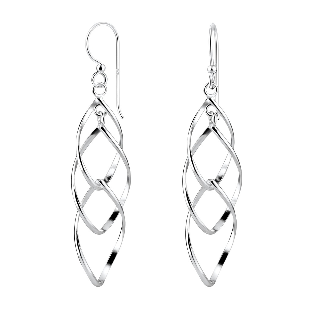 [10011483] Silver Twisted Earrings