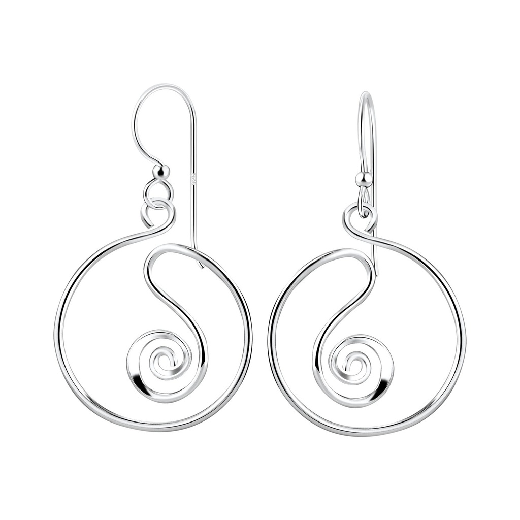 [10011466] Boucles d'oreilles spirale en argent