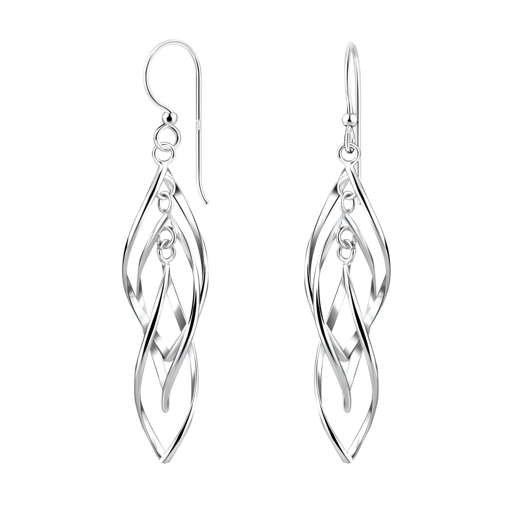 Boucles d'oreilles torsadées en argent