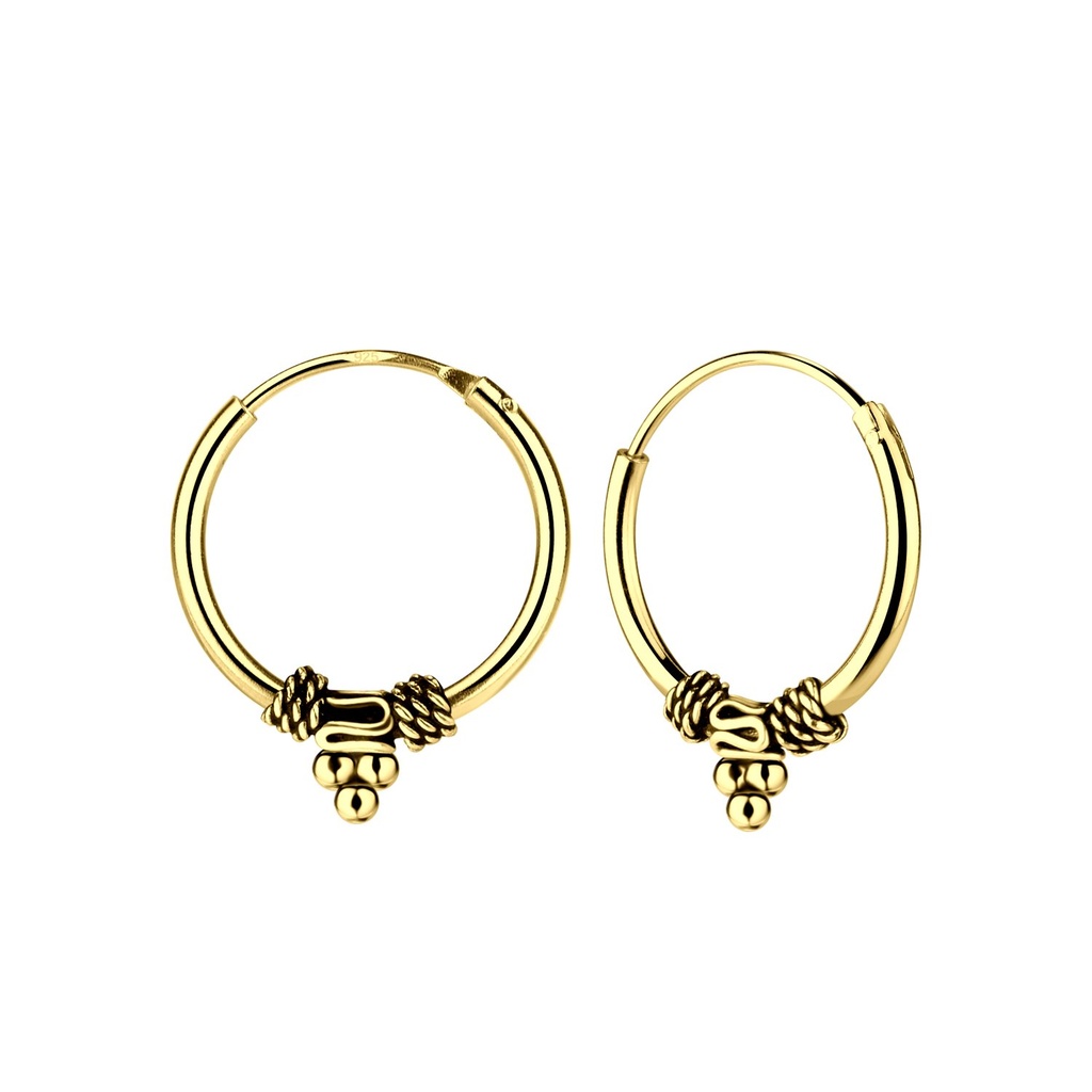 14mm Silver Bali Hoops