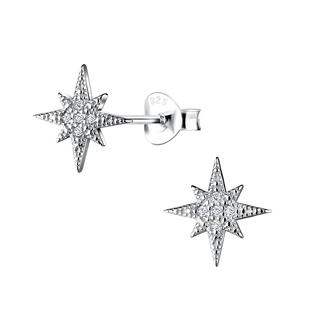 Puces d'oreilles éclat d'étoile en argent
