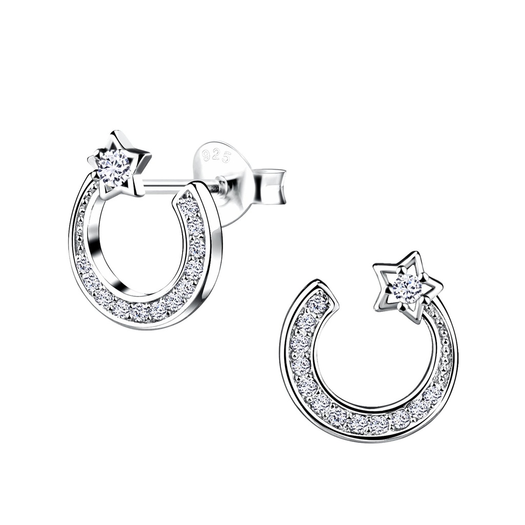 Puces d'oreilles étoile filante en argent